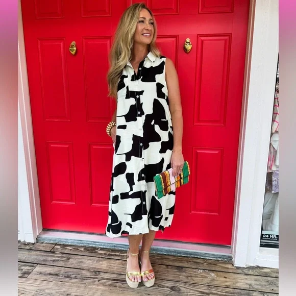 Entro Black/ Off White Dress - L & NWT! - Picture 2 of 11